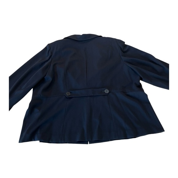 Lane Bryant Navy Blue One Button Closure Sharp Shoulder Blazer Jacket 26/28 - Picture 11 of 13